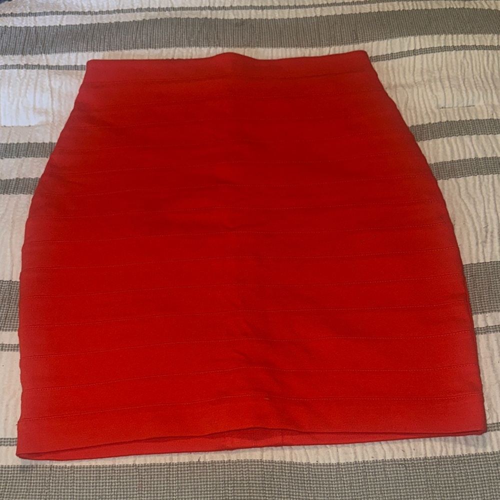 Express Vibrant Red Pencil Skirt